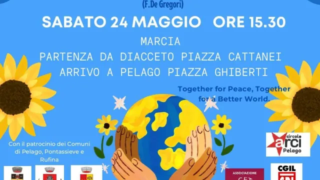 locandina Con I Bambini, Gaza e Oltre marcia 2025