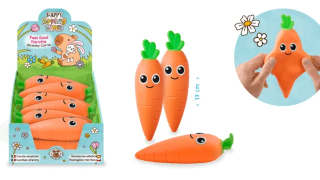 Giocattolo a forma di carota da ritirare. Contiene sabbia contaminata da amianto