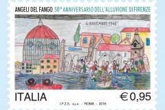 francobollo 50 anni alluvione Firenze
